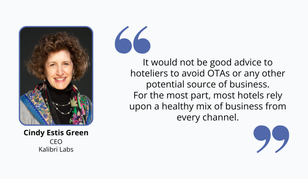 quote about the importance of having a distribution channel mix for a hotel