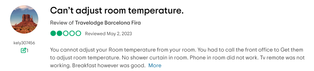 tripadvisor comment about the importance of being able to customize hotel room preferences