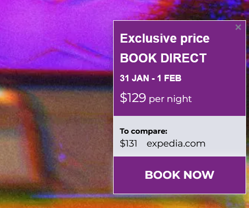 yotel hotel website screenshot