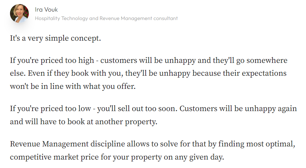 a quote explaining the concept of dynamic pricing at hotels