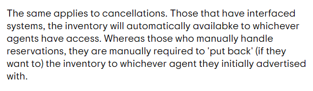tripadvisor comment explaining how room cancellations work with and without a crs
